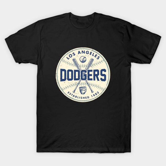 Old Style Los Angeles Dodgers 3 by Buck Tee T-Shirt by Buck Tee